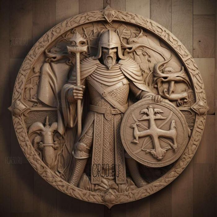 Knights Templar 3 stl model for CNC